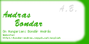 andras bondar business card
