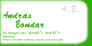 andras bondar business card